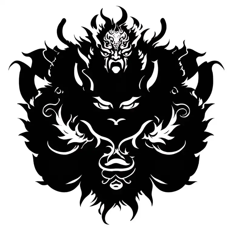 Asura God Japanese full back tattoo tattoo design idea