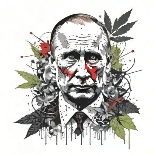 Putin high on weed tattoo design idea