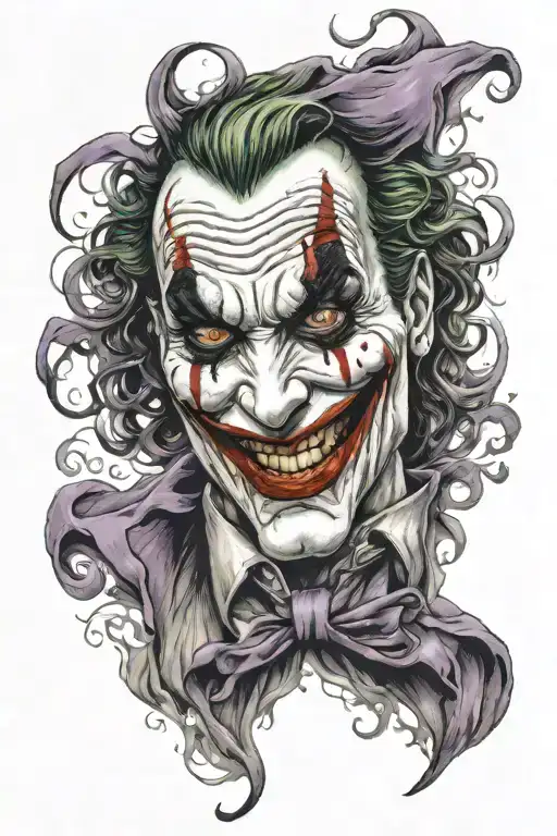 Joker face gemini sign tattoo design idea