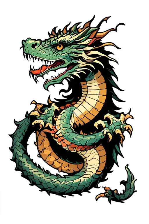 Dragon Wrapped Around my arm tattoo design idea
