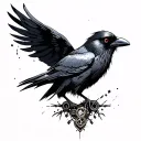 Steampunk Crow tattoo design idea