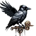 Steampunk Crow tattoo design idea