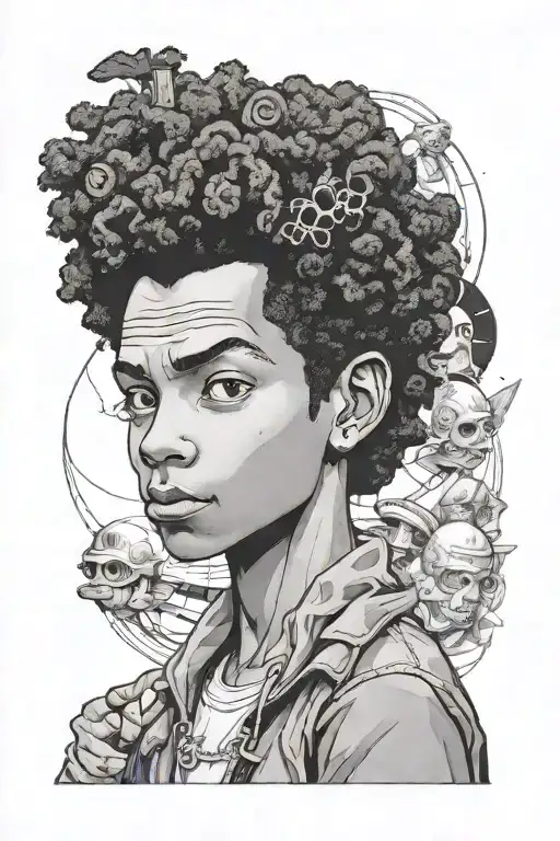 The future is for those who believe in the beauty of dreams with Huey freeman from boondocks tattoo design idea