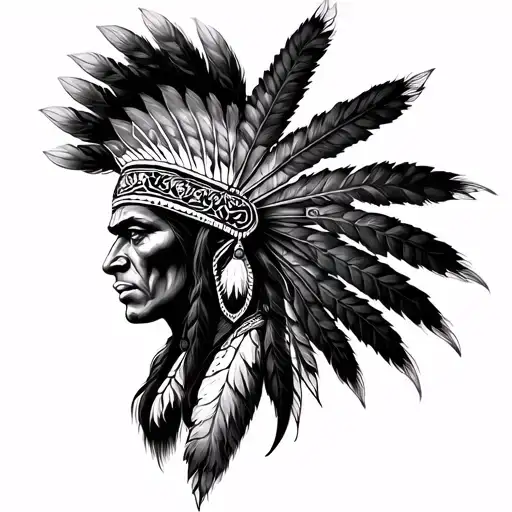 Red Indian tattoo design idea
