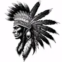 Red Indian tattoo design idea