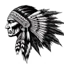 Red Indian tattoo design idea