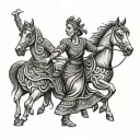 folk dances, homeland tattoo design idea