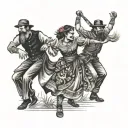 folk dances, homeland tattoo design idea
