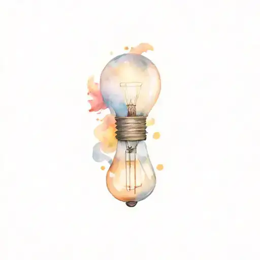 A light bulb with some colors inside  tattoo design idea