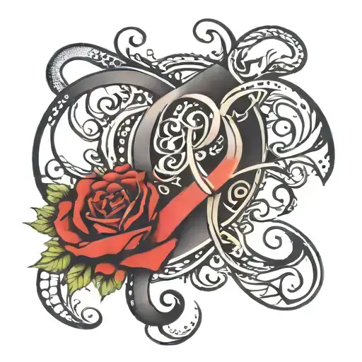 Number 18 with the 8 as an infinity sign with “family forever” written inside the 8 tattoo design idea