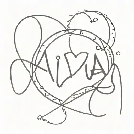 I would like a line tattoo design with a heart made from the words Mi Vida Michael  tattoo design idea