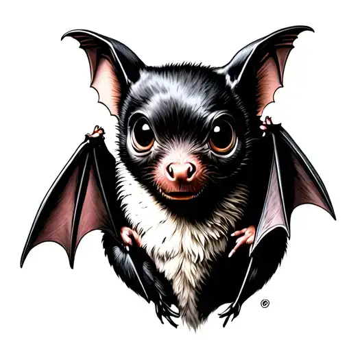 Fruit bat tattoo design idea