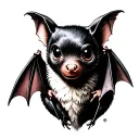 Fruit bat tattoo design idea
