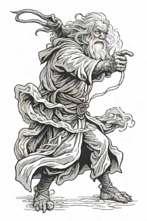 gandalf vs balrog tattoo design idea