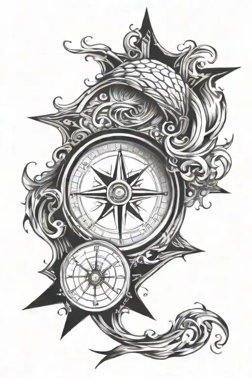 compass tatoo forearm, inside compass an ocean of fire tattoo design idea