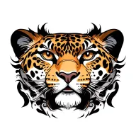 Jaguar face tattoo design idea