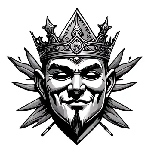 King Baldwin Mask tattoo design idea