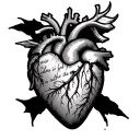 John 3 16 Bible verse black heart in the middle forearm  tattoo design idea