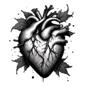 John 3 16 Bible verse black heart in the middle forearm  tattoo design idea