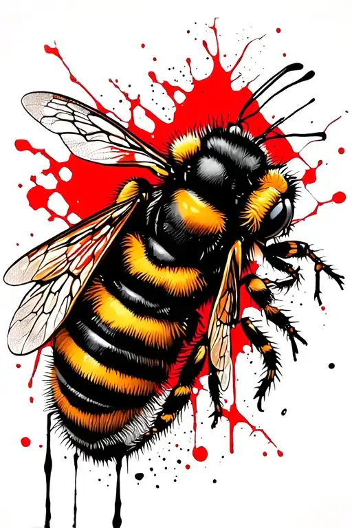 bee and hive honey comb design tattoo design idea