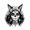 the catrina mexican woman tattoo design idea