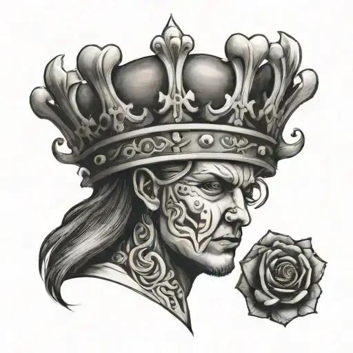 Von with a crown on top of the V tattoo design idea