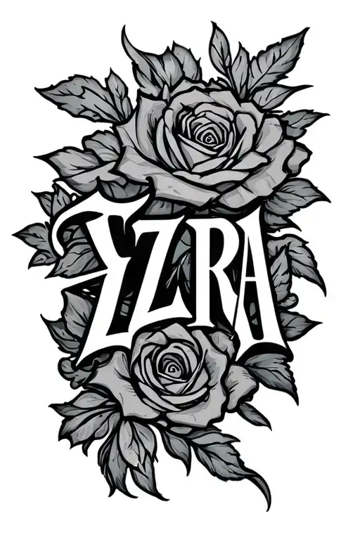 Ezra name tattoo tattoo design idea