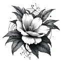 Labyrinth and a Flower Lys tattoo design idea