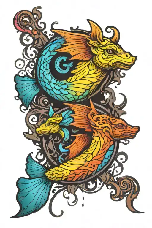 pisces aries gemini subtle representation tattoo design idea