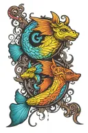 pisces aries gemini subtle representation tattoo design idea