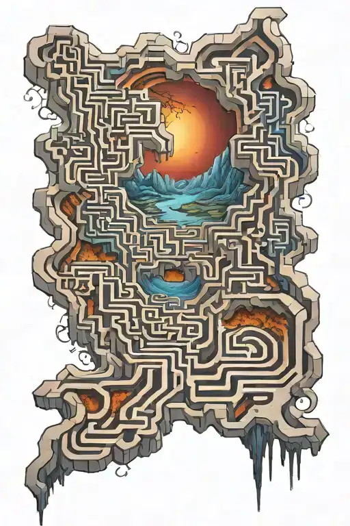 stormlight cryptic maze tattoo design idea