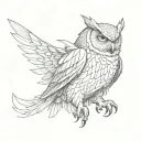 owl attacking tattoo design idea