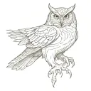 owl attacking tattoo design idea
