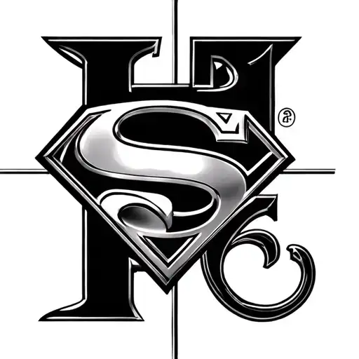 Superman logo with the letter P tattoo design idea
