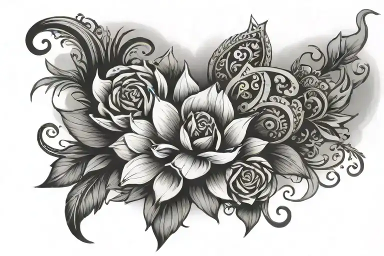 combination of the word Nidhi and Mohit  tattoo design idea