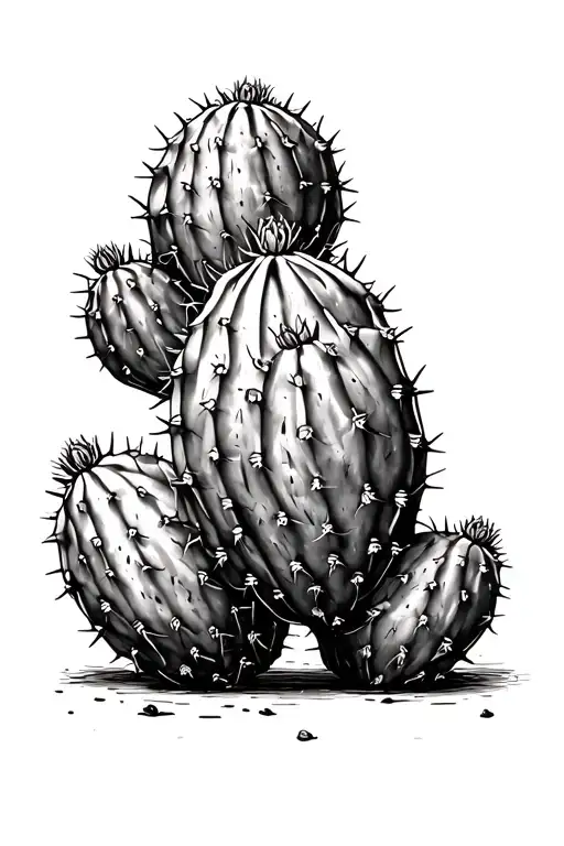 prickly pear cactus tattoo design idea