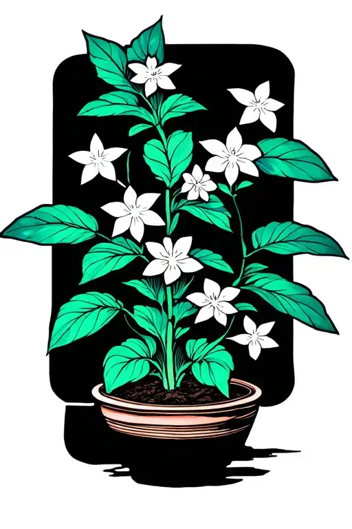 Plant With Stars tattoo design idea