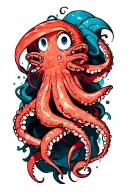 squid wrapped tattoo design idea