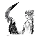 Goddess Athena And Dadsa tattoo design idea
