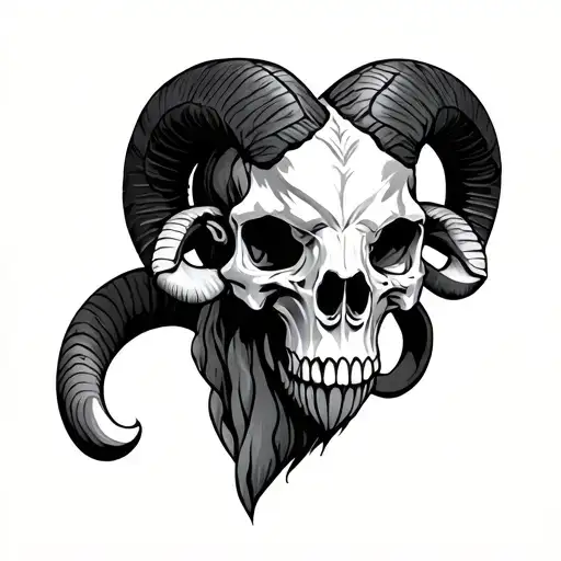 Skull Ram tattoo design idea
