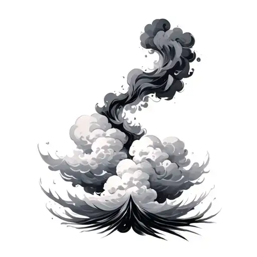 Coverup Clouds and Smoke tattoo design idea