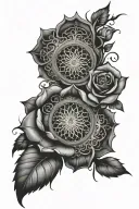rose window gothic style tattoo design idea