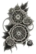 rose window gothic style tattoo design idea