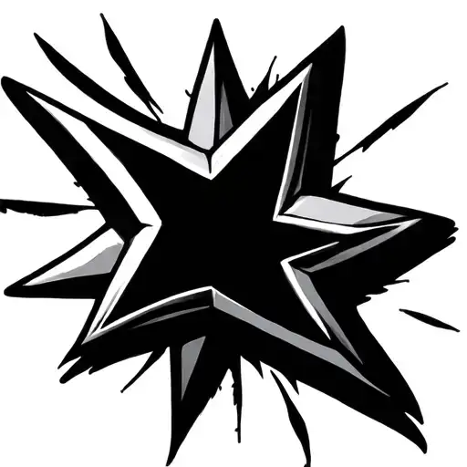 5 point star tattoo design idea