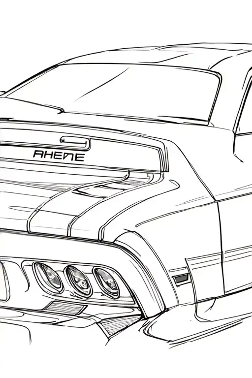 side image of Dodge Challenger RT Hemi tattoo design idea