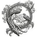 tree of life phoenix tattoo design idea