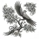 tree of life phoenix tattoo design idea