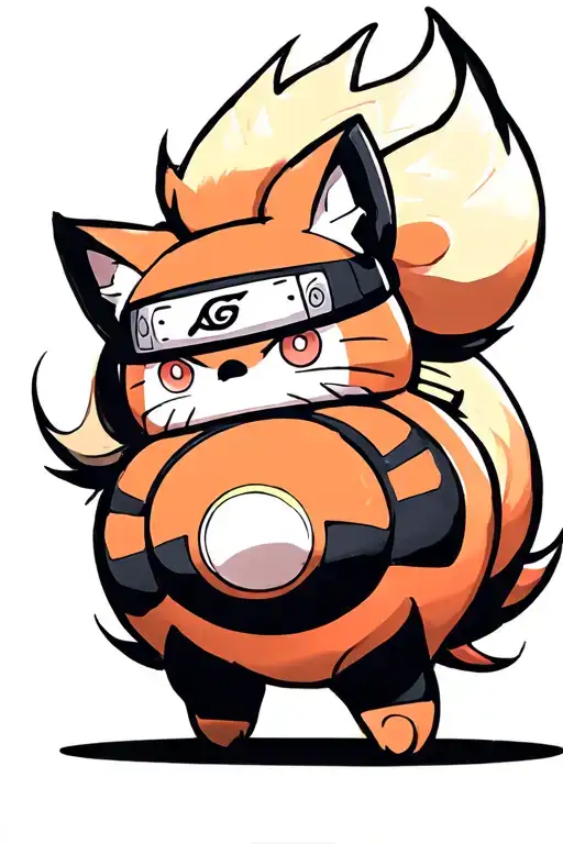 Naruto Daruma doll nine tail fox tattoo design idea