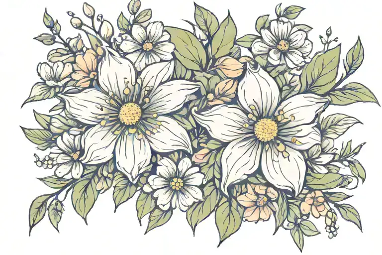 Wildflower tattoo design idea