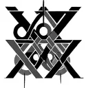 3 interlocking triangles with circles at each point tattoo design idea